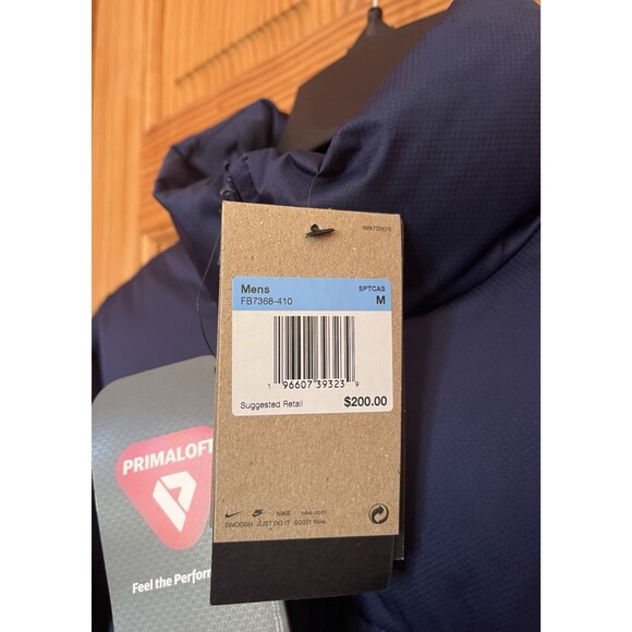 Nike Sportswear Club Primaloft Therma-FIT Puffer Jacket Navy Size M FB7368-410 - Picture 7 of 9